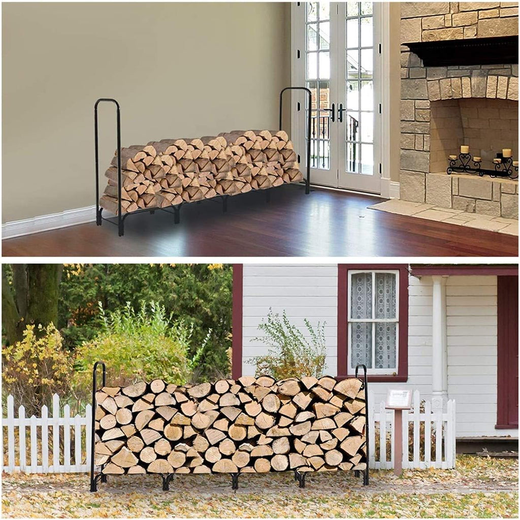 Black 8ft Firewood Rack D113