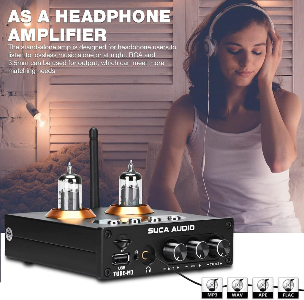 Bluetooth 5.0 Vacuum Tube Preamplifier with Bass Mid Treble Control R3705