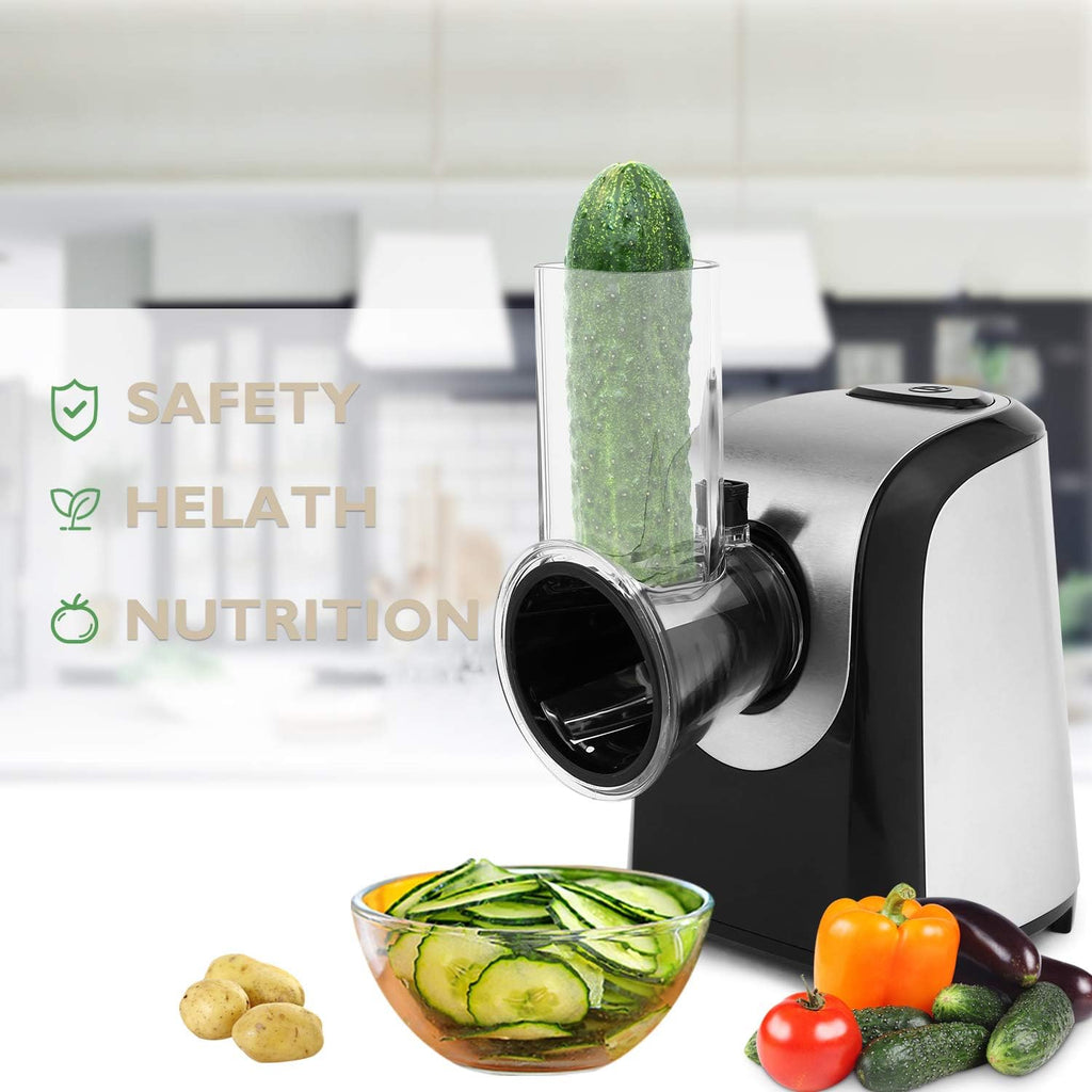 Electric Cheese Grater 5 in 1 Professional Electric Shredder Vegetable Slicer 150W One-Touch Control Salad Maker O756