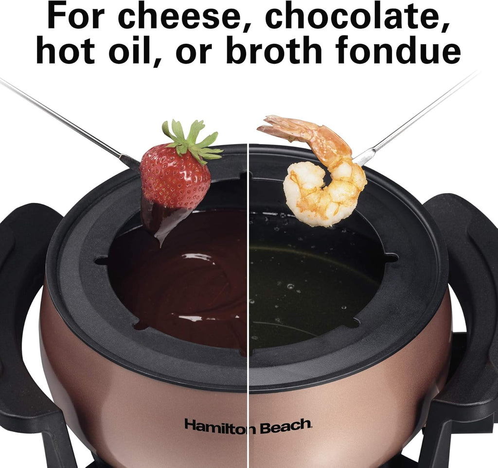 3 Quart Copper Electric Fondue Pot Set with Temperature Control A38039