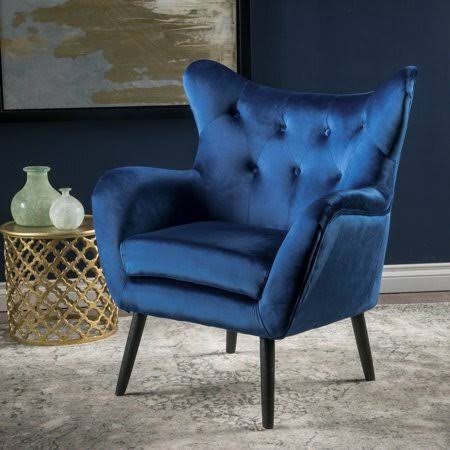 Navy Blue Velvet Arm Chair R880071