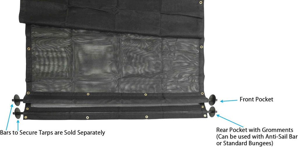 7' x 16' Vinyl Coated Mesh Dump Truck Tarps with 5 Inch 18oz Double Pocket M482688