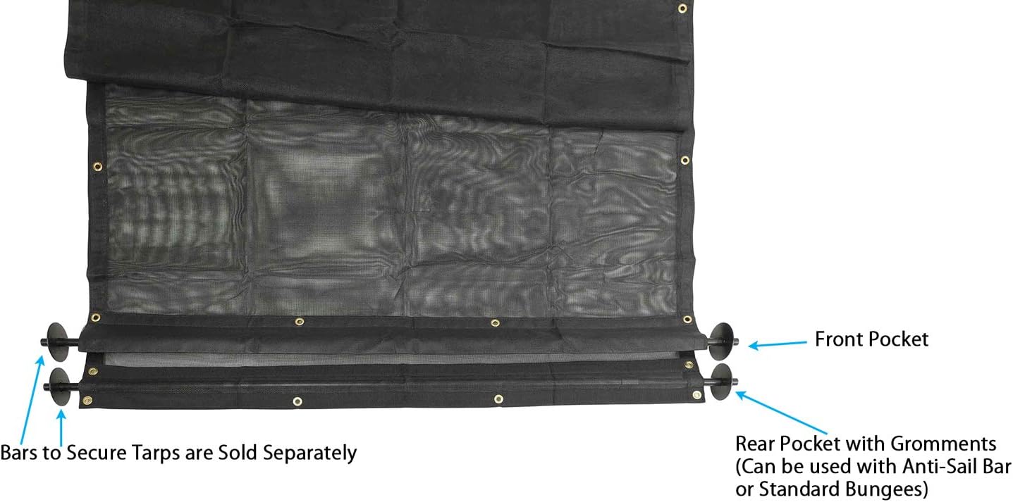 7' x 16' Vinyl Coated Mesh Dump Truck Tarps with 5 Inch 18oz Double Pocket M482688