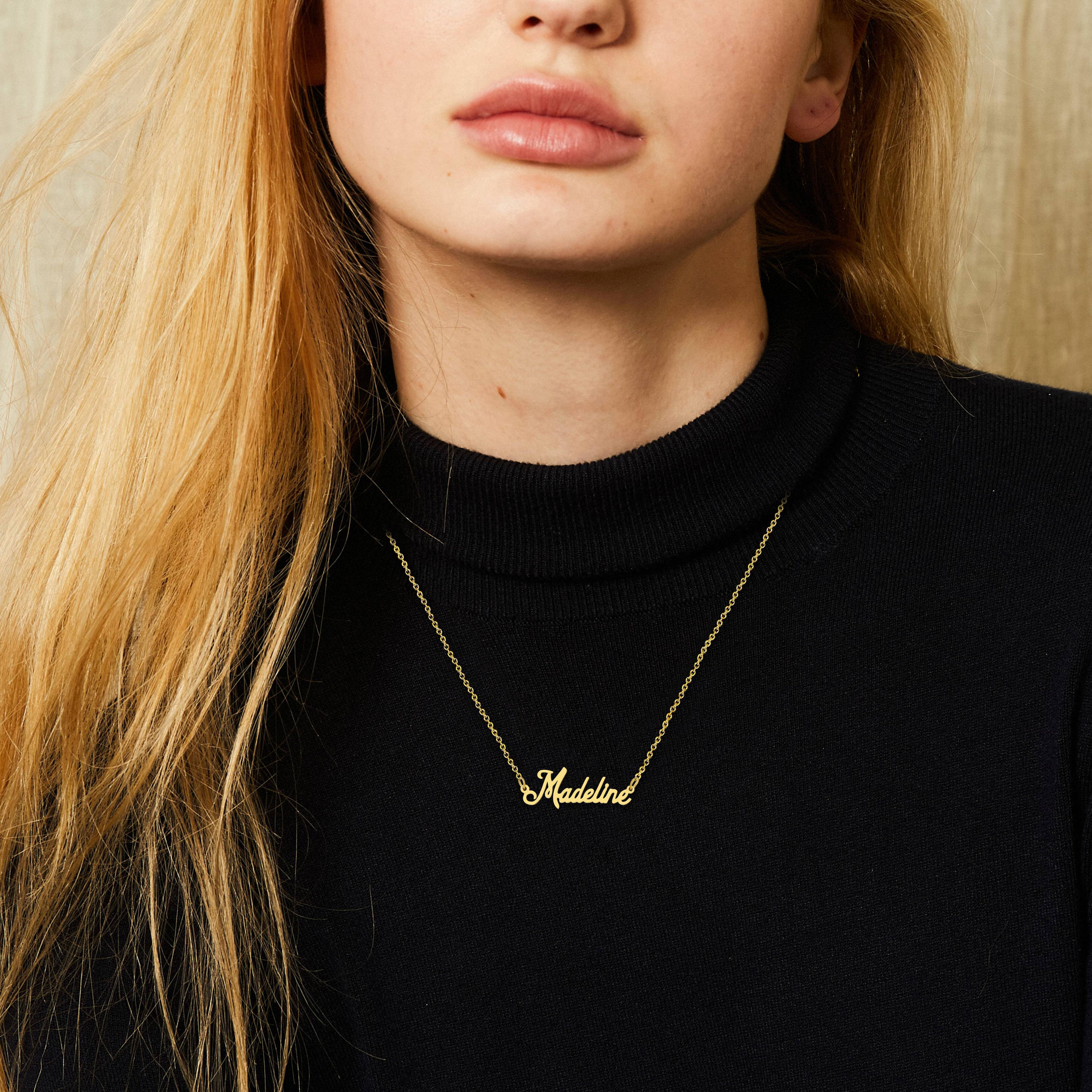 18K Gold Plated Stainless Steel Name Pendant Necklace P535