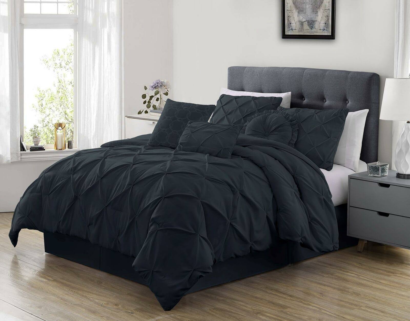 7 Piece Set Gray California King Comforter T8964