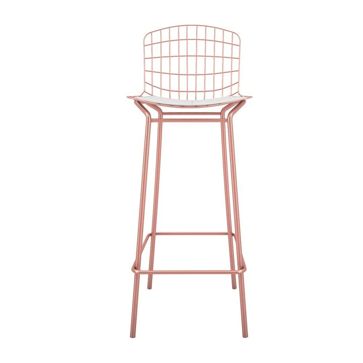 Rose Pink Gold and White Barstool Set of 3 D566351