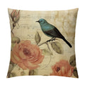 Victorian Bird Paris French Botanical Rose Cushion Pillow Case V5036