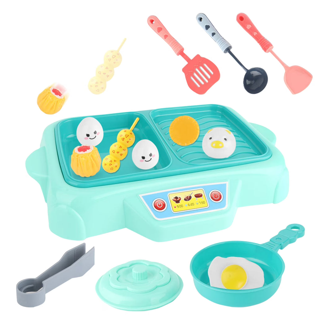 Educational Toys Grill Barbecue Set BBQ Food Toys with Music Lights Kids Spatula L599