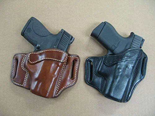 OWB Leather 2 Slot Molded Pancake Belt Holster Black RH R7540