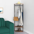 4 Hook Freestanding Coat Rack Storage in Brown/Black Z904434