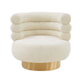Cream Faux Shearling Swivel Chair B4374