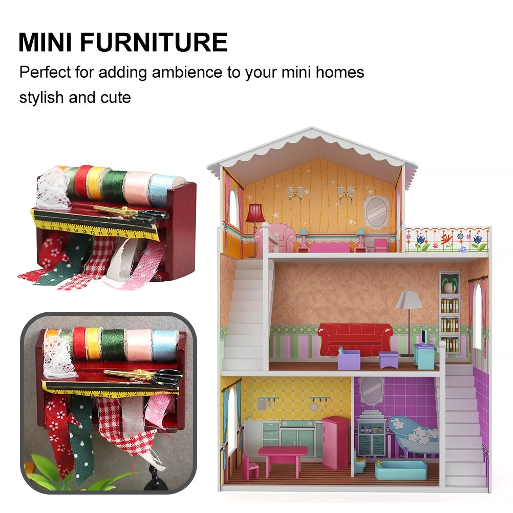 Old Fashioned Red Metal Wooden Playset Children Toys E888