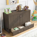 Queen Size Murphy Bed Chest with Storage Drawers R496360