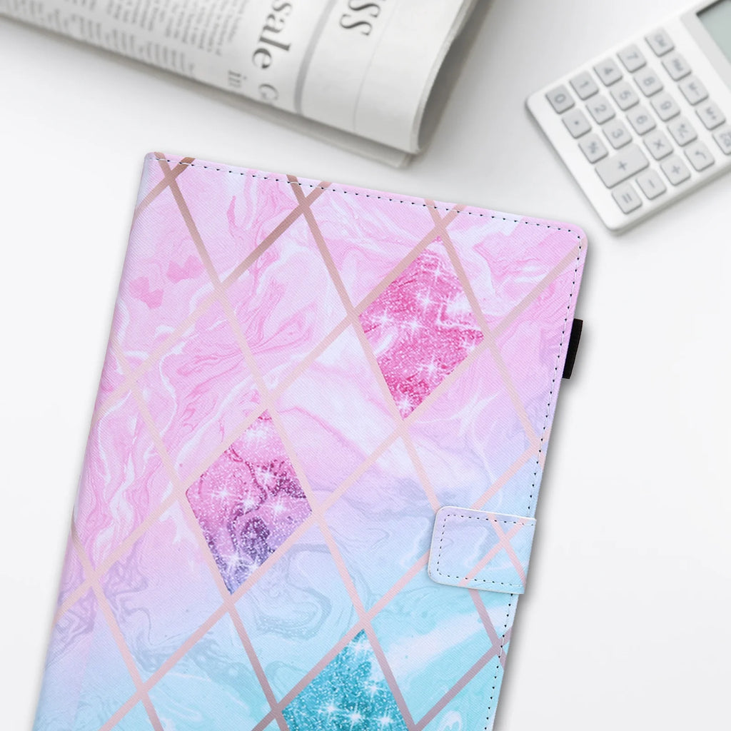 Leather Wallet Stand Case for 9.6-10.5 Inch Tablet P724
