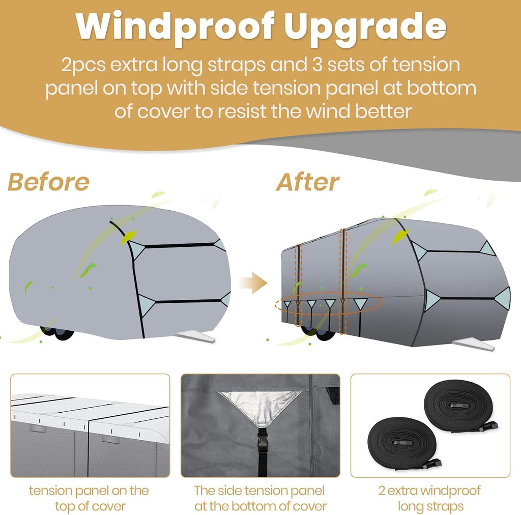 Waterproof Travel Trailer RV Cover with Cotton Lining O79085