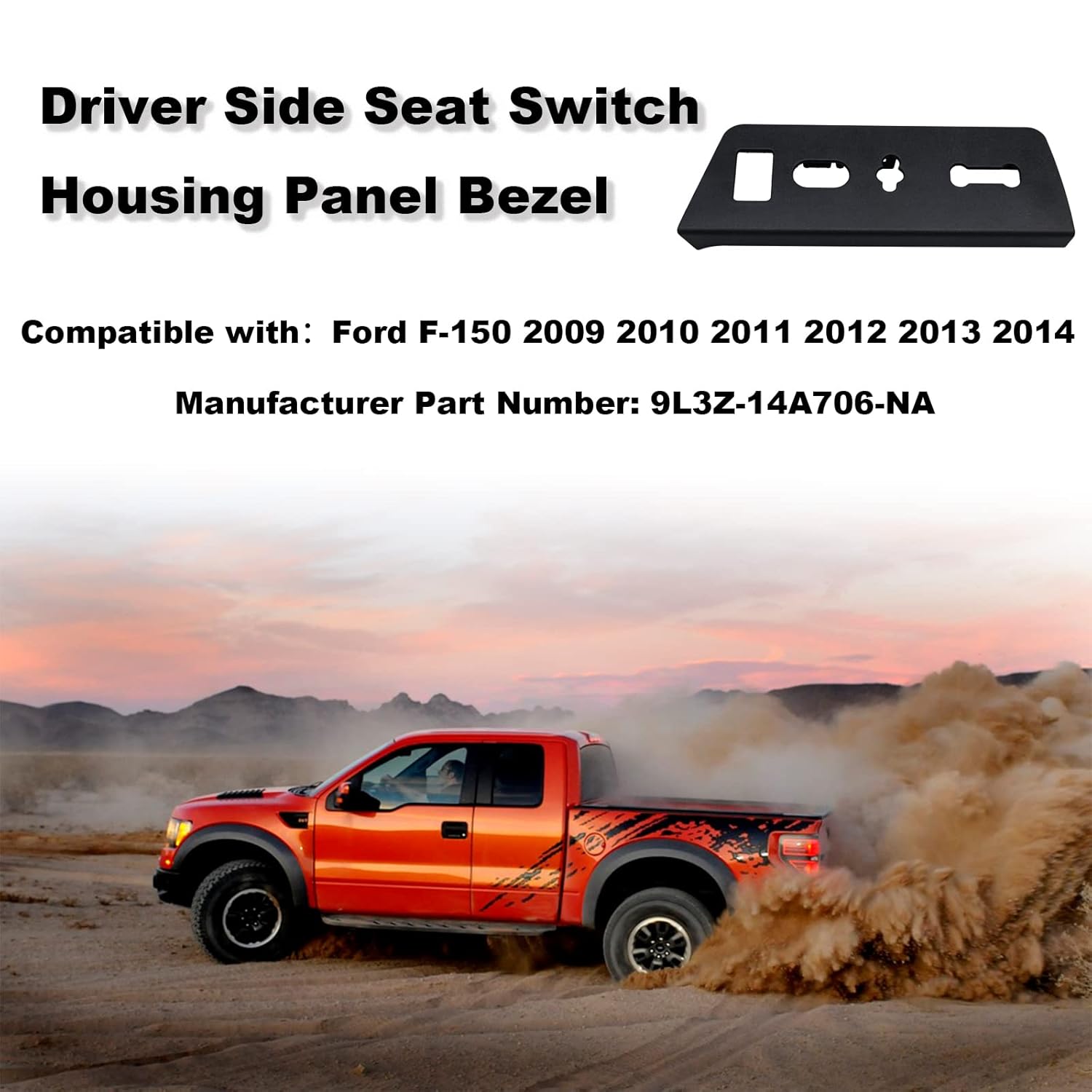Driver Side Seat Switch Housing Panel Bezel Black Pack of 2 J73578