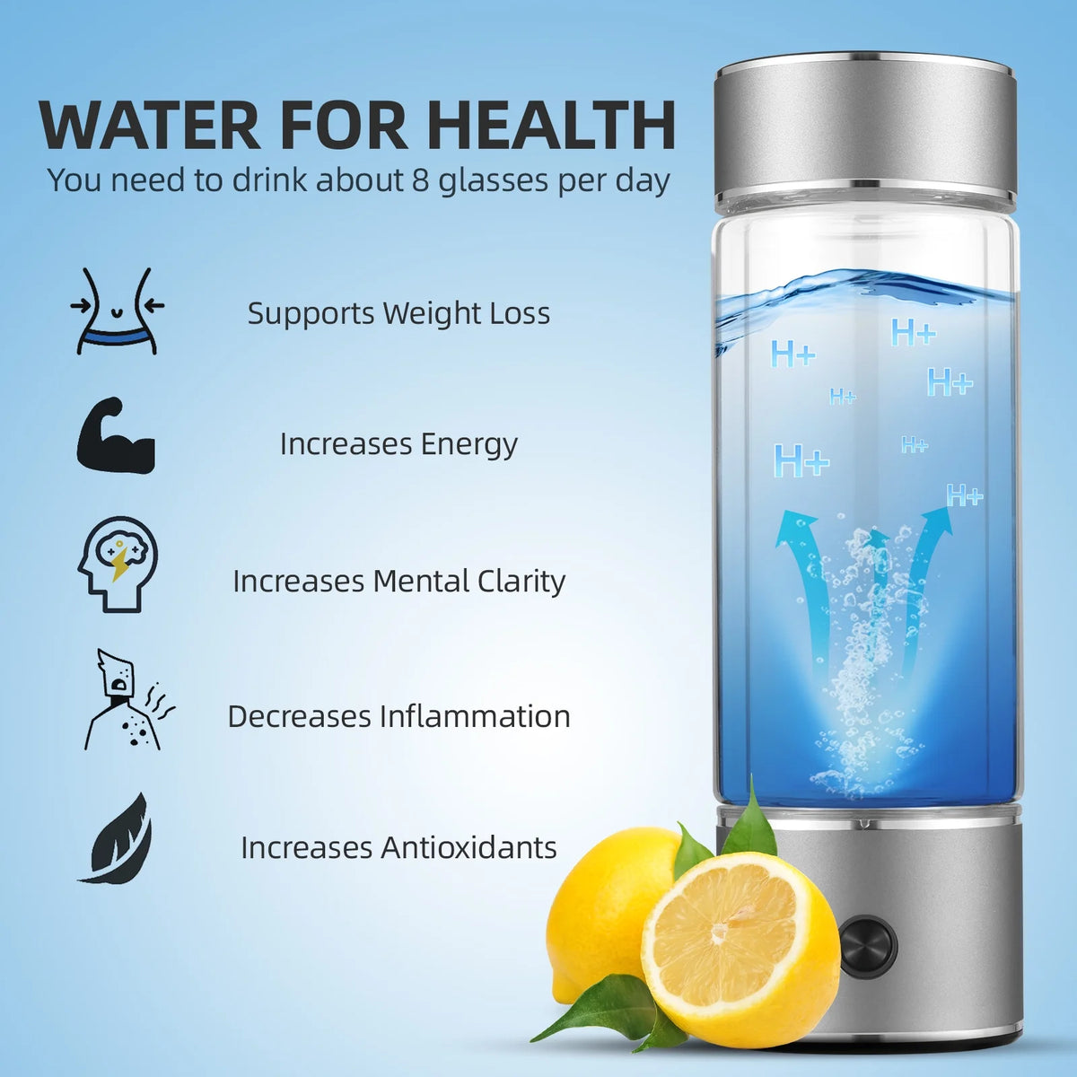 330ml Rechargeable Hydrogen Water Bottle H2224