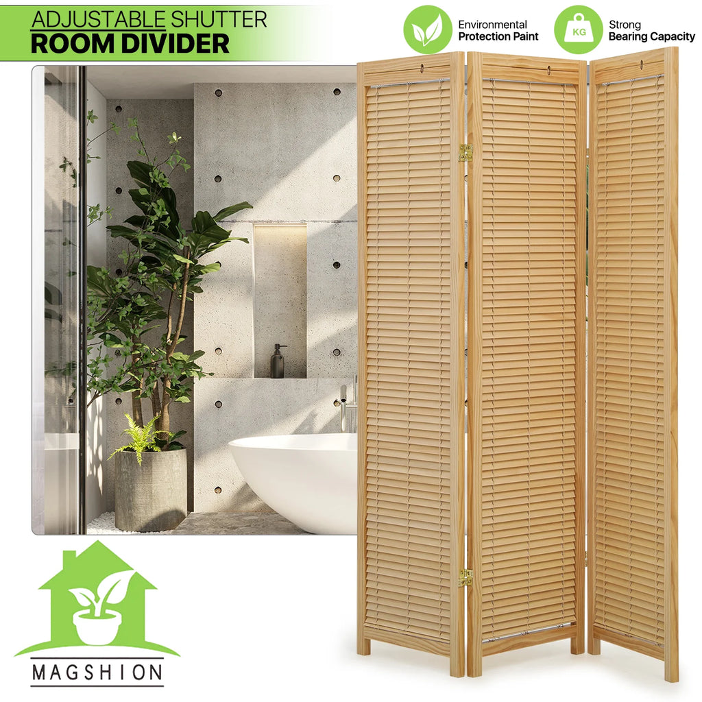 Natural 3 Panel Wood Room Divider L137