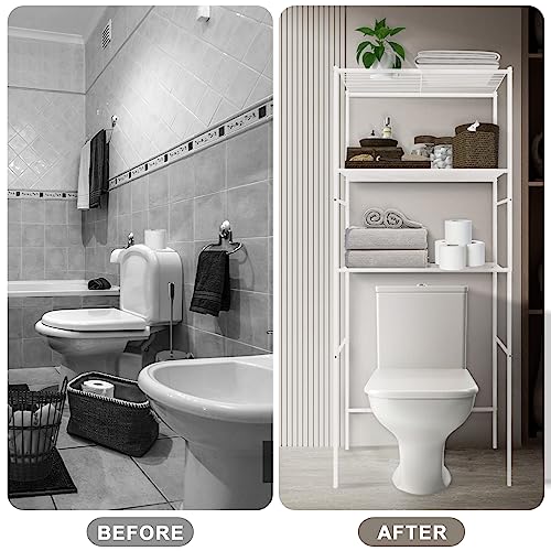 White 3-Tier Over The Toilet Storage Shelf P8347