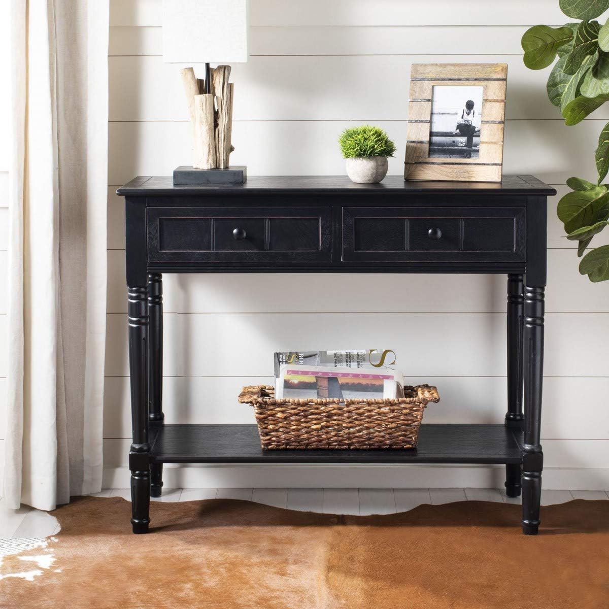 Vintage Grey 2-Drawer Console Table O75691