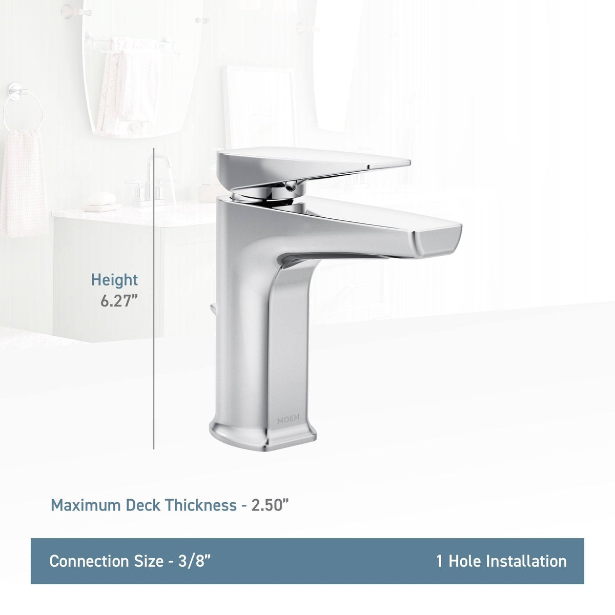 Matte Black Single Hole Bathroom Faucet with Pop-Up Drain Q92678