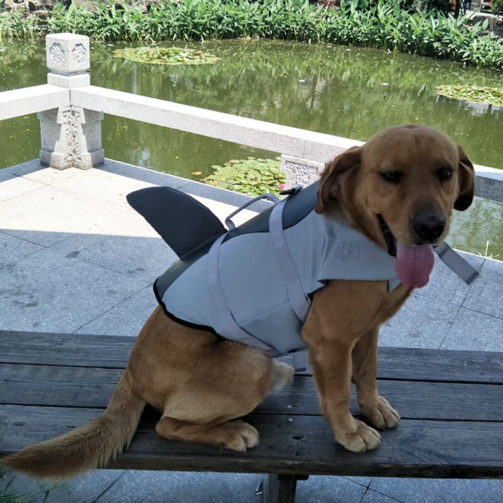 Dog Pet Shark Swimsuit Vest Safety Wear Swimsuit Preserver P23184