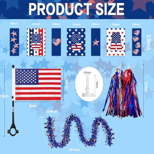 American Flag Bike Decorations with Ribbon Streamers O6574