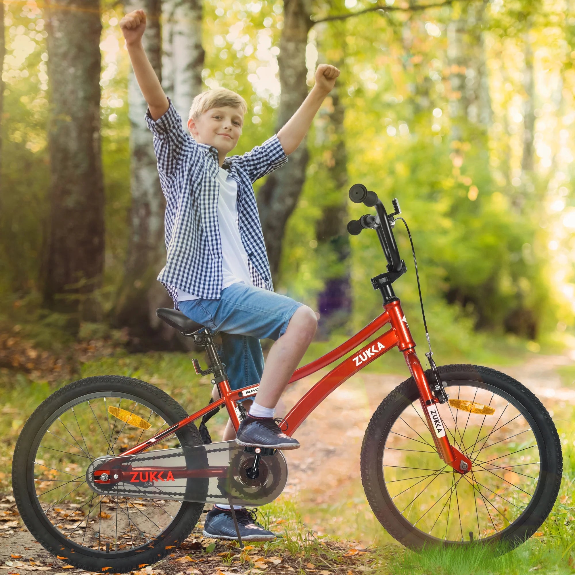 20 Inch Single Speed Boys Bike with Steel Frame Red I46640