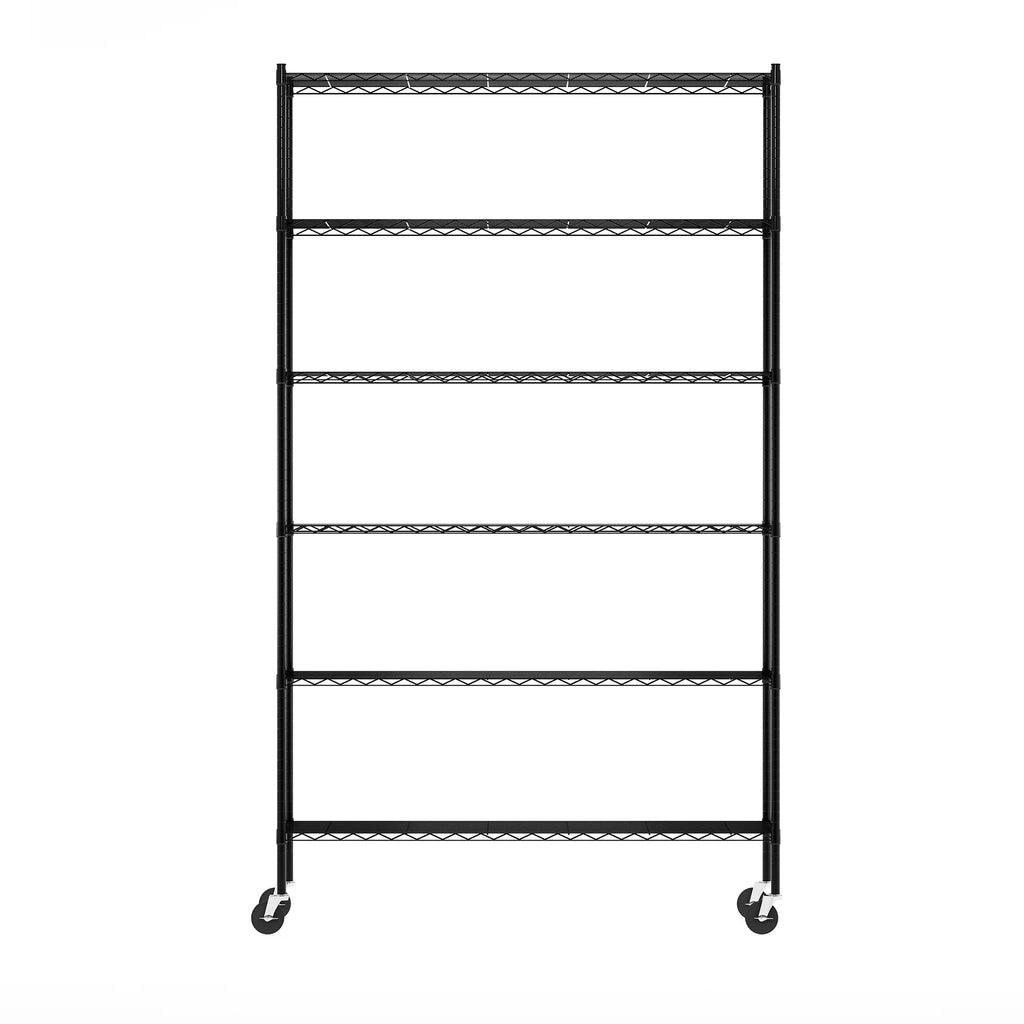 6-Tier Metal Storage Shelf Rack, Black F54753