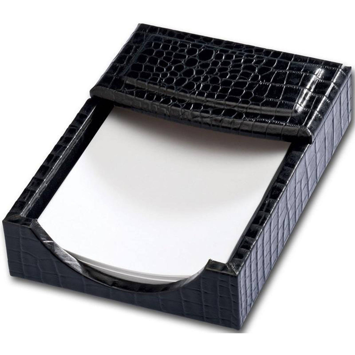 Black Crocodile Embossed Leather Memo Holder U4685
