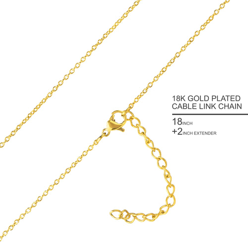 18K Gold Plated Stainless Steel Name Pendant Necklace P535