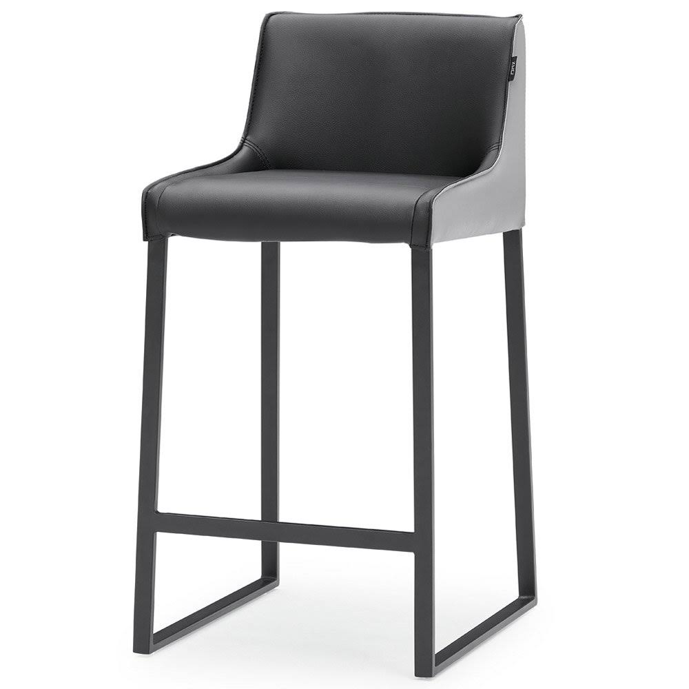 Black and Dark Gray Leatherette Counter Stool K9586