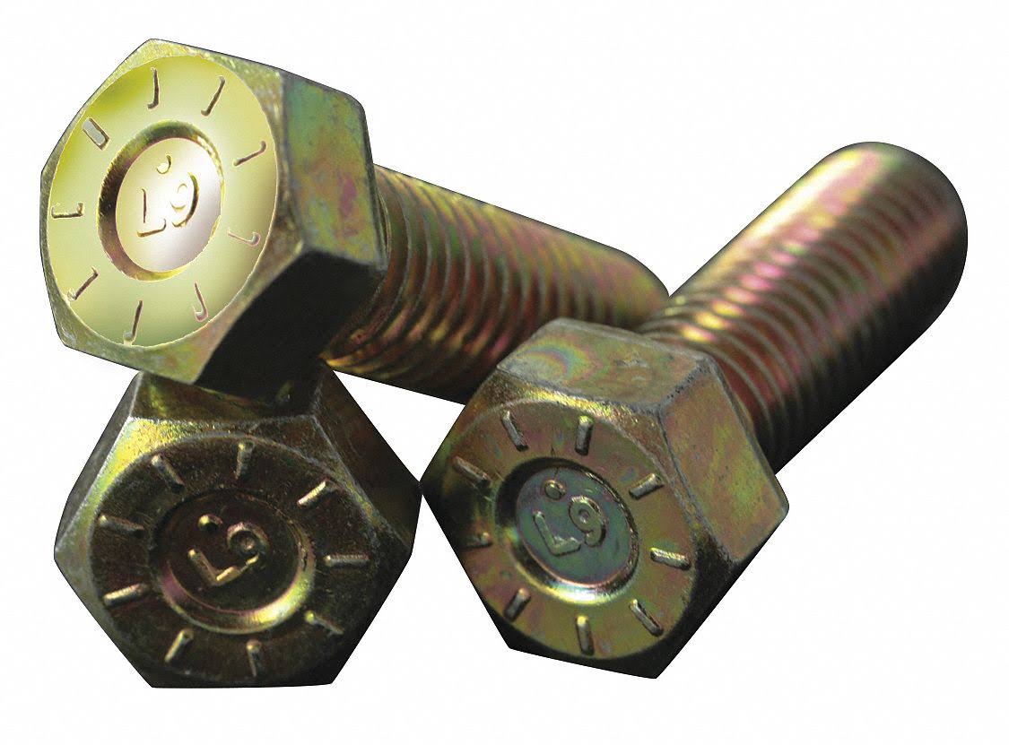 7/16 inch-14 Grade 9 Hex Head Cap Screw, Alloy Steel, Pk 100 N629