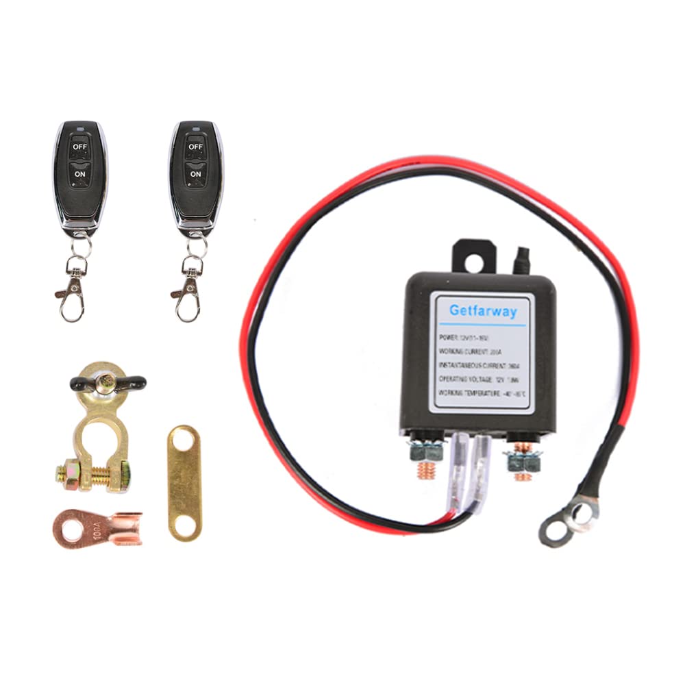 DC12V 200A Remote Control Battery Disconnect Switch with 2 Keys, Pack of 2 K885