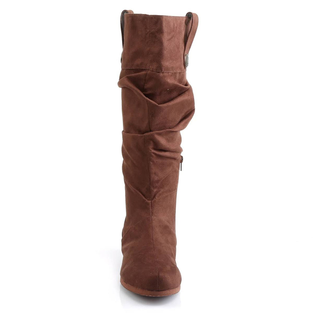Brown Microfiber Renaissance Shoes Y3126