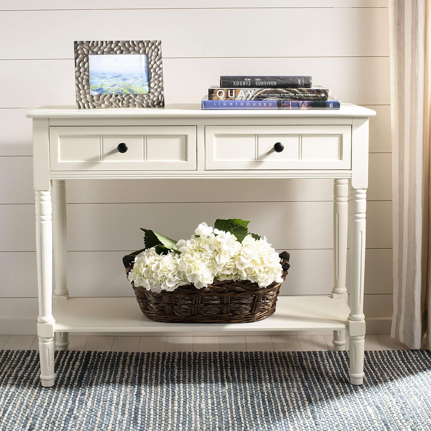 Vintage Grey 2-Drawer Console Table O75691