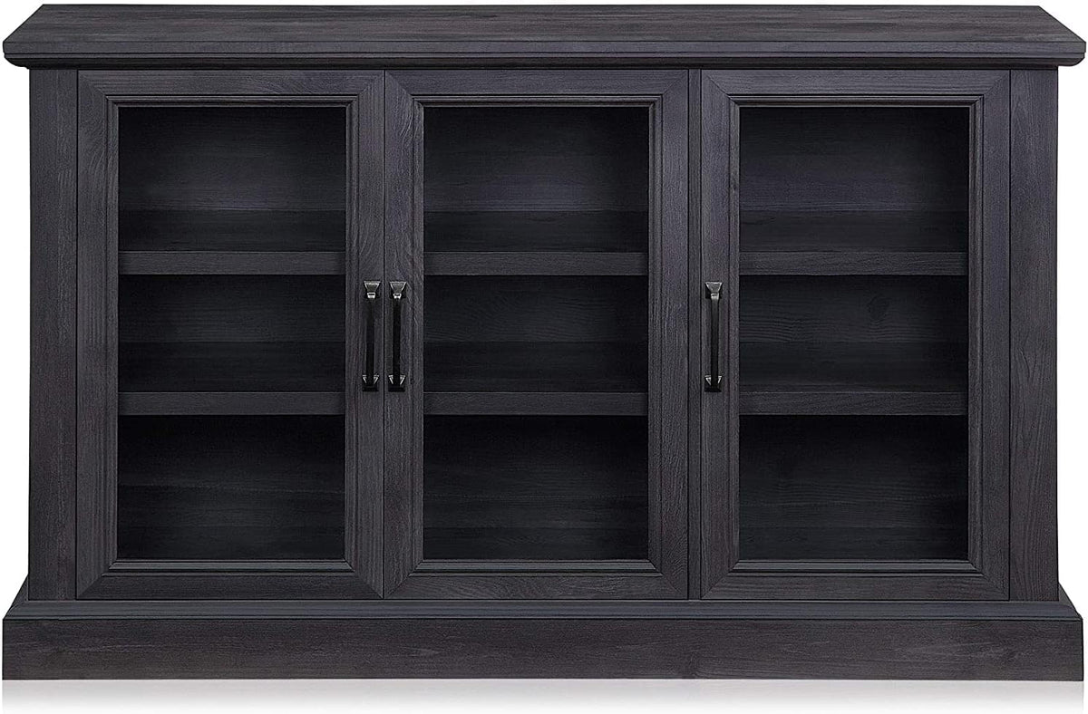 Rustic Grey Wood Sideboard Buffet Entertainment Center with Storage Cabinet R58332