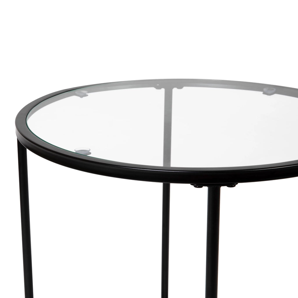 Clear Matte Black End Table Z52381