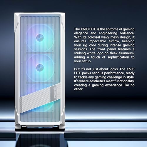 Black ATX Mid Tower PC Case with Tempered Glass R41487