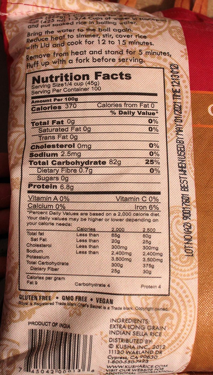 20 lbs Basmati Rice (2 Bags 10 lbs Each) T24658