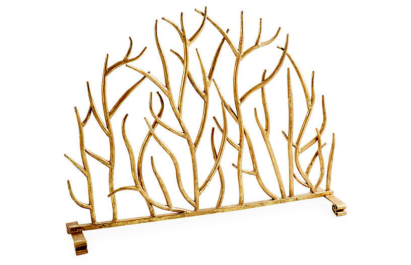 Gold Decorative Twig Fire Screen P48129
