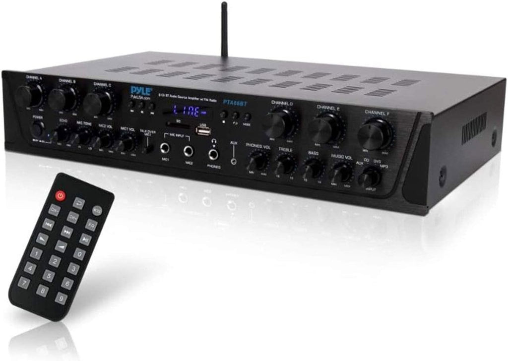 6 Channel 600 Watt Wireless Bluetooth Stereo Receiver Amplifier C79652