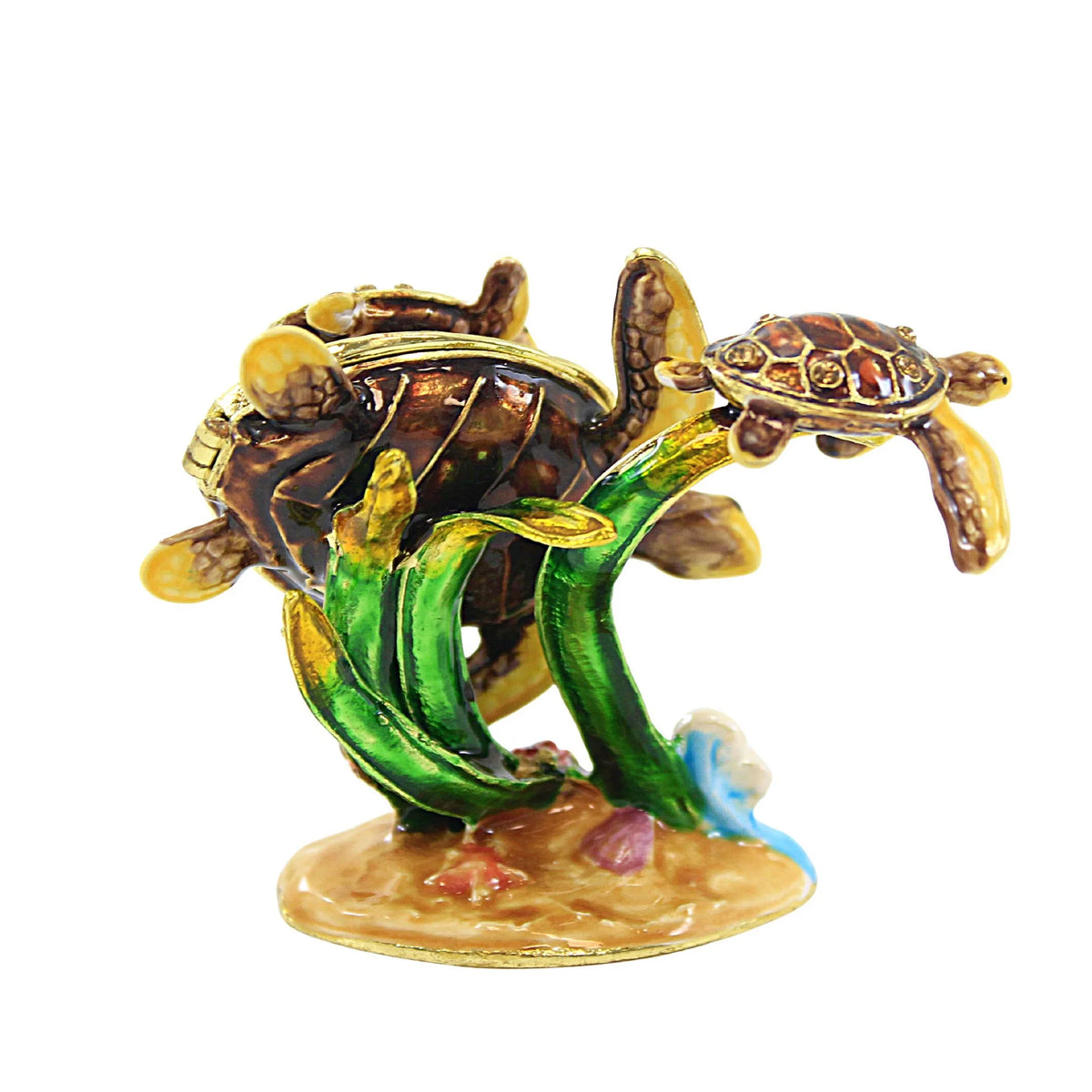 One Hinged Box 2.25 Inch Metal Sea Turtle K98831