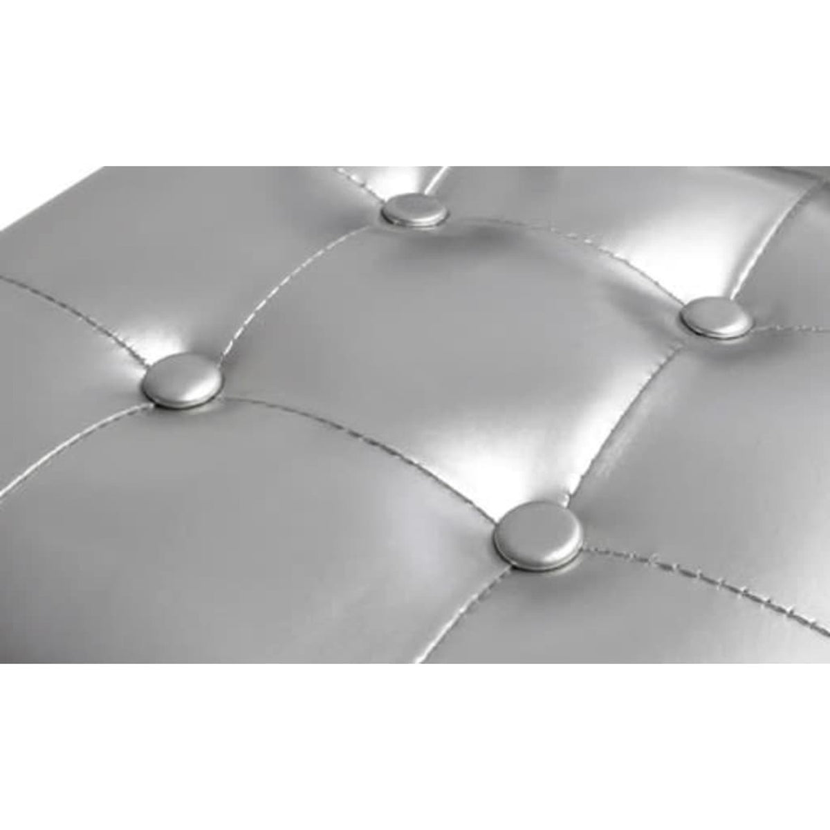 Silver Faux Leather Tub Chair with Footstool R3603