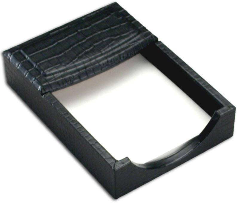 Black Crocodile Embossed Leather Memo Holder U4685