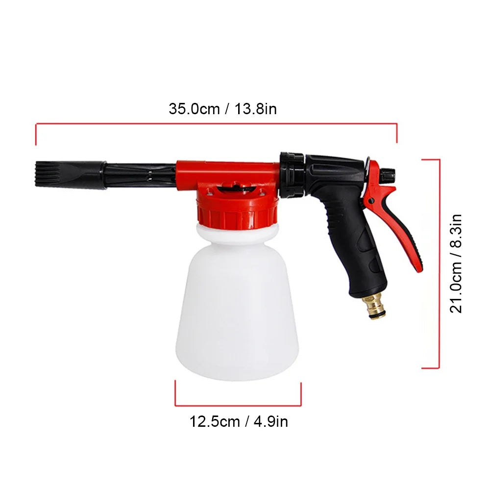 Car Wash Foam Sprayer Nozzle Kit with 1 Liter Bottle Universal Connectors Z33178