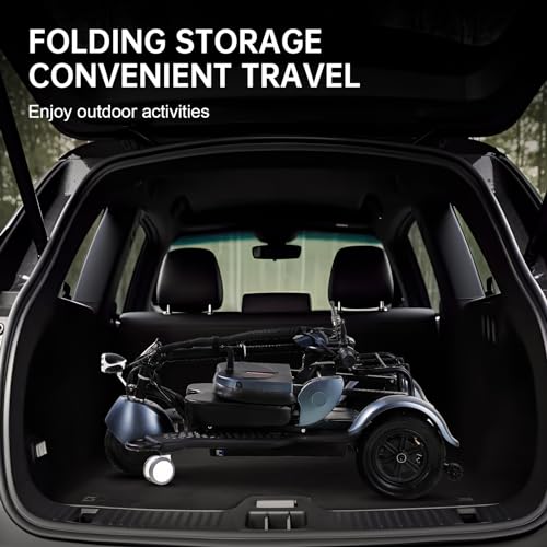 Blue 3-Wheel Folding Mobility Scooter Q92545