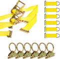 8 Pieces E Track Tie-Down Kit with 12 ft Straps and O-Rings E689575