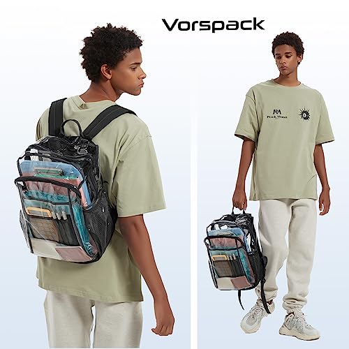Clear Backpack with Multi-pockets Black V756