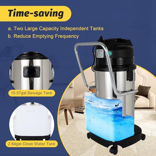 Portable Carpet Cleaning Machine with Mobile Tires (40L) W708023